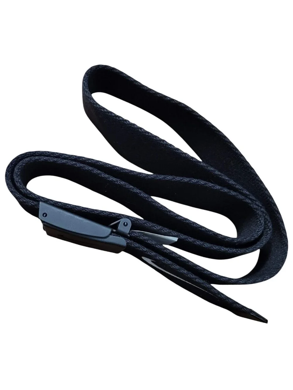 Nike Web Belt Black White Swoosh Adjustable One Size Unisex